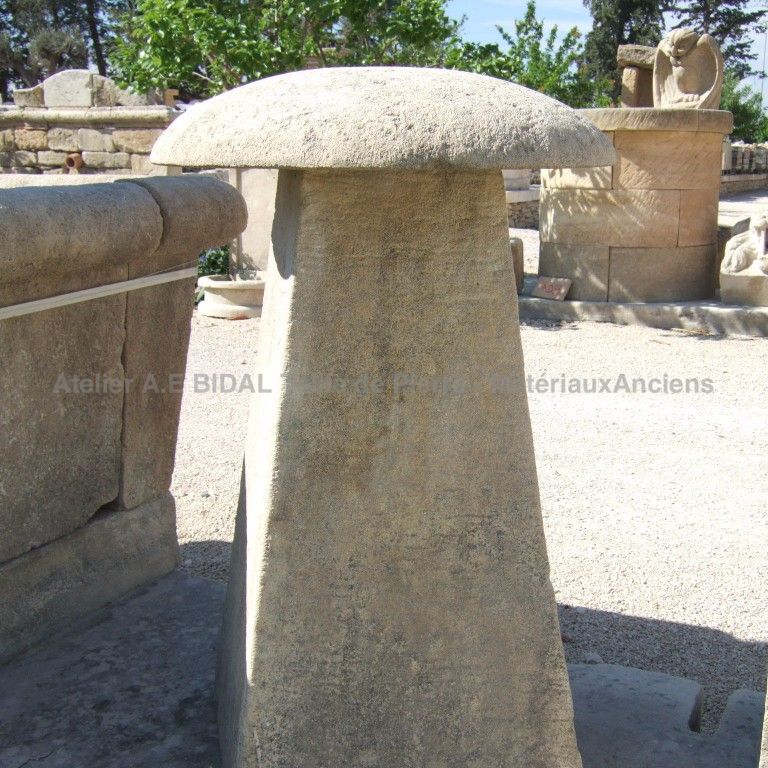 a stone marker for garden decoration By the stone mason from the AE Bidal workshop