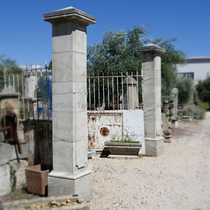 Limestone gateposts - an architectural element carefully crafted by our stonemason.