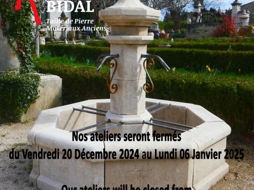 Atelier Alain Bidal ǀ Dates de fermeture de fin d'année 2024