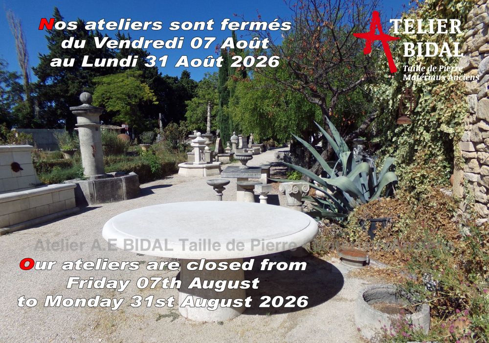 Tailleur de pierre et vendeur de matériaux anciens en Provence : Atelier Alain Bidal