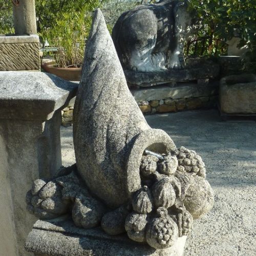 Cornucopia by the AE Bidal's Provence workshop- stone sculpture.