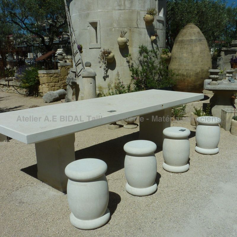 Beautiful stone stool decoration of the terrace or garden Bidal