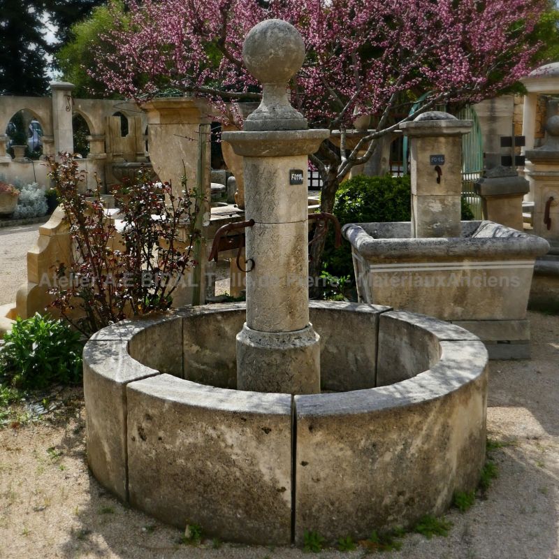 Stone fountain of Provence - a one of a kind crafted water feature by the stonemason of Provence Alain Bidal
