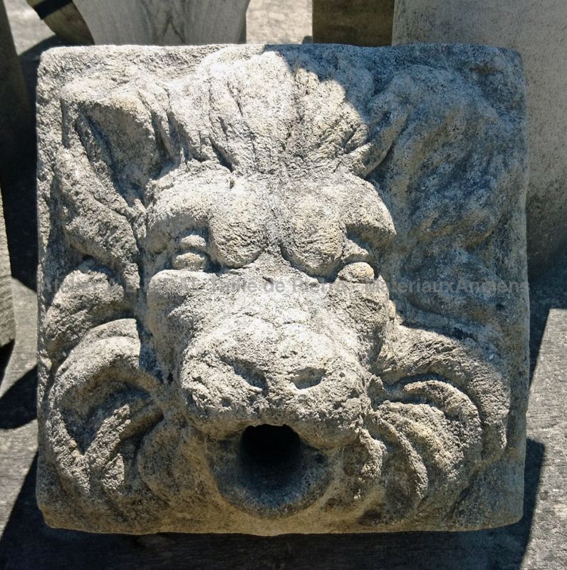 Head of a lion sculpted in limestone  - Atelier Alain BIDAL (Provence)