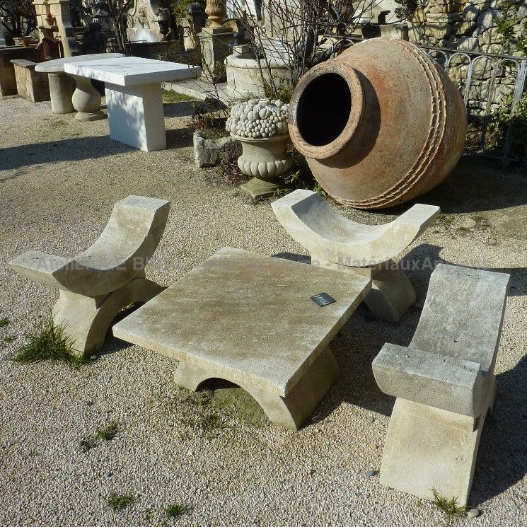 Stone table and benches deals