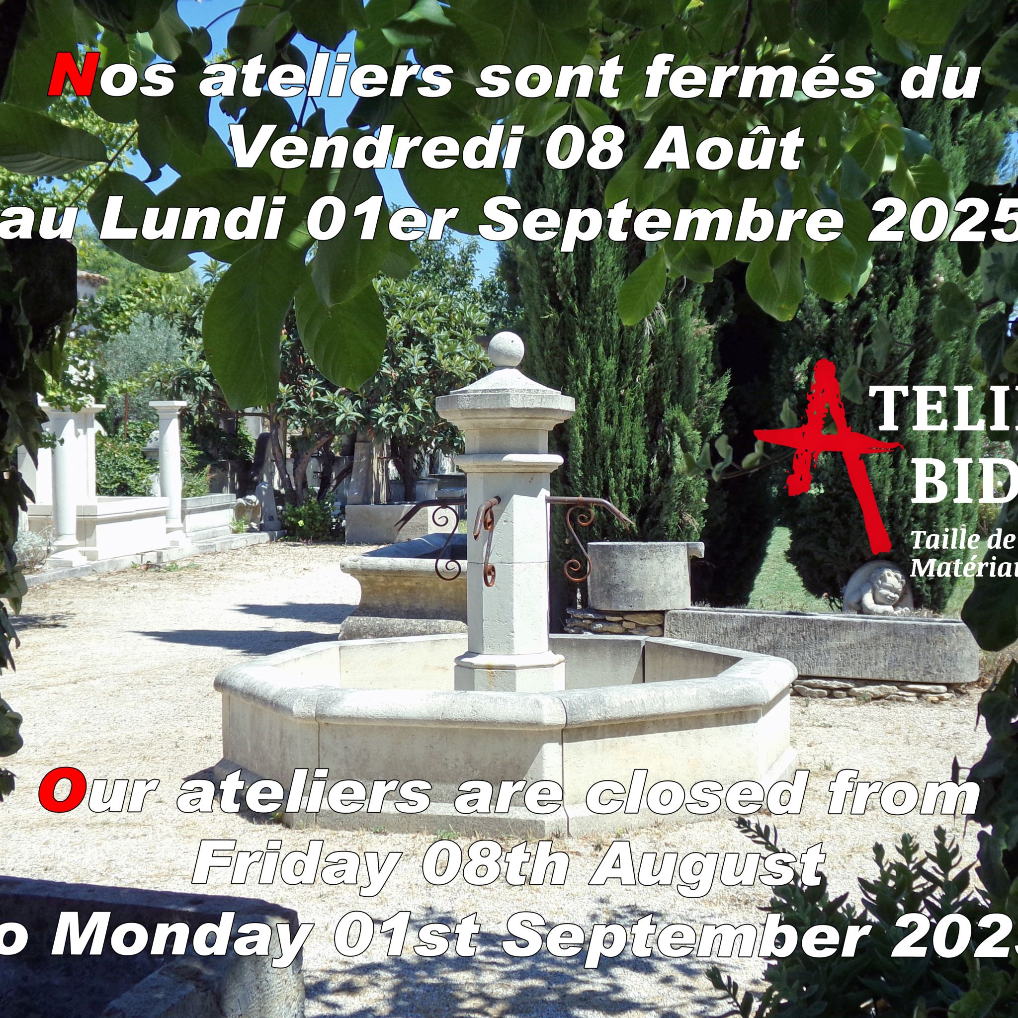 Artisan master stone cutter in Provence : Atelier Alain BIDAL
