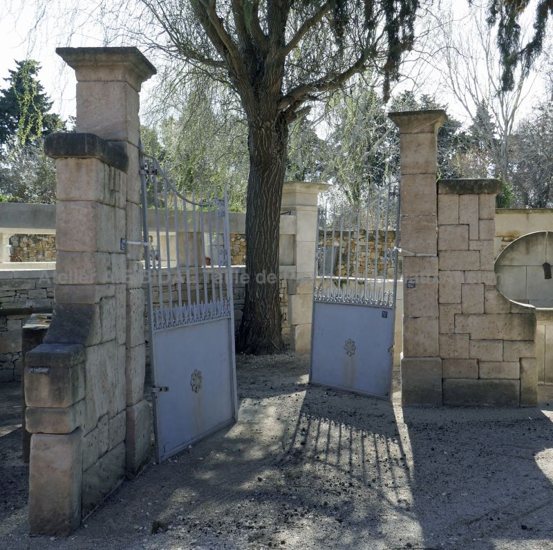Pillars made in Stone for outdoors gates. hand-made in natural stones