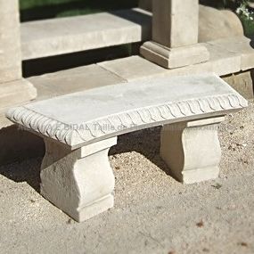 Small white stone bench Luberon Curved stone bench Bidal