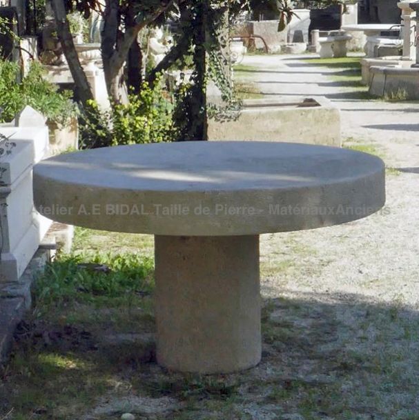 Charmingly rustic stone table - Garden furniture by Atelier Alain BIDAL